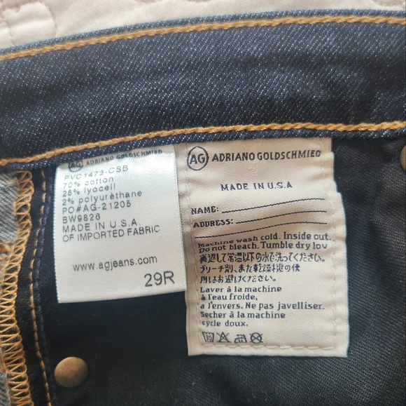 AG Adriano Goldschmeid Jeans Size 29 The Aubrey Skinny Straight Dark Wash Low - Picture 8 of 11
